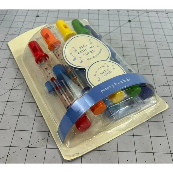 Pottery Barn Kids Water Flutes Play Music in the Tub L'eau Cannelures 3-8 NEW~~ - Picture 2 of 4
